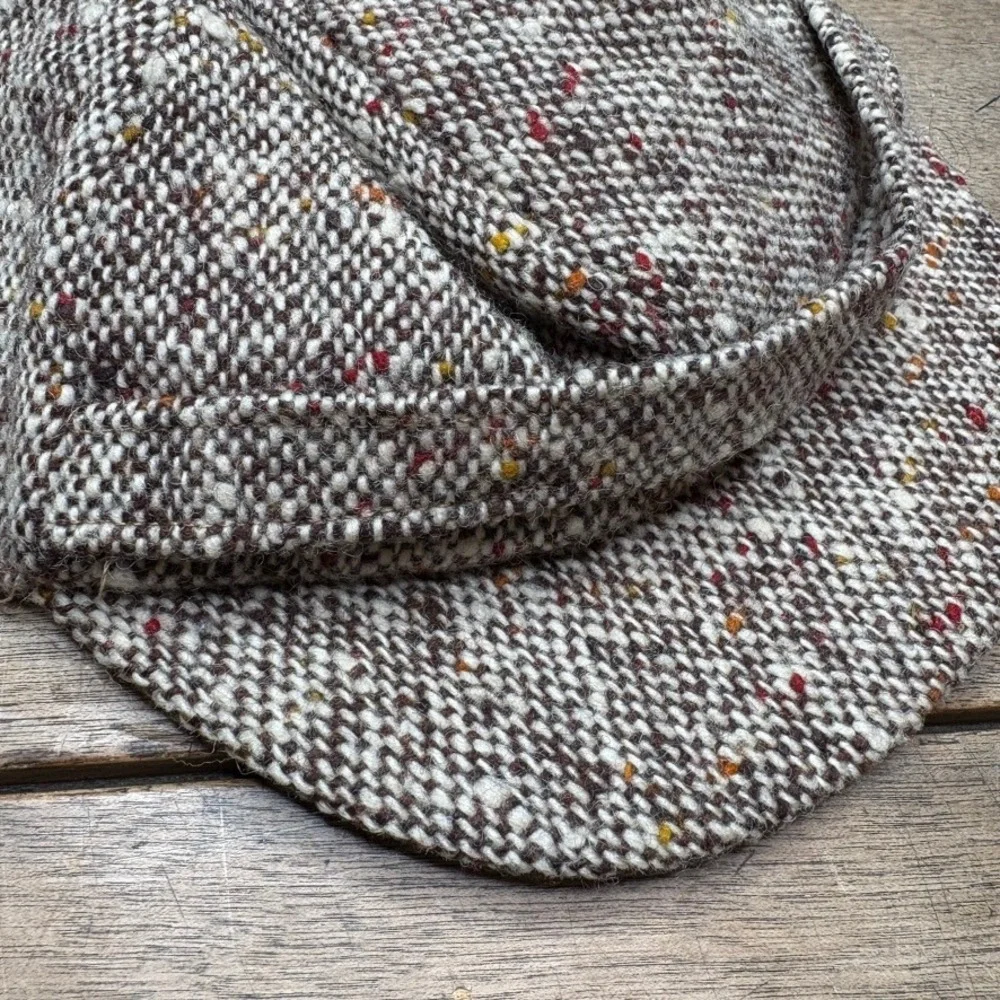 Vintage‎ MARSHALL FIELD Newsboy Cap Men's OS Brown Tweed Wool Flat Cap